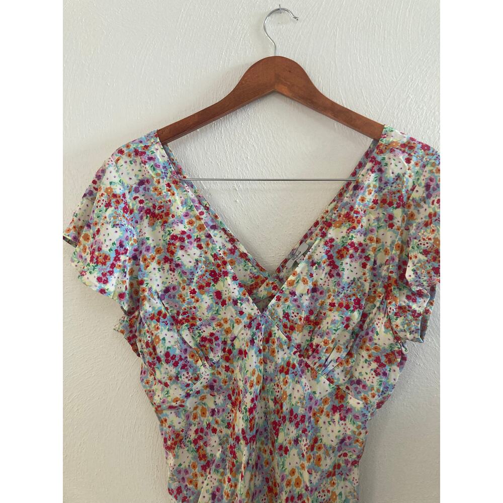 Revolve Rails Gigi Fleur Floral Sun Dress Flutter Sleeves L - Picture 10 of 14